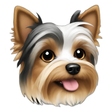 yorkie parti white black tan sticker