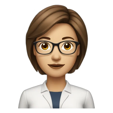 business women working at document short brown hair with glasses no tie sticker