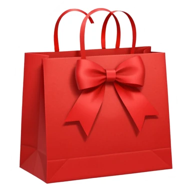 red christmas gift bag sticker