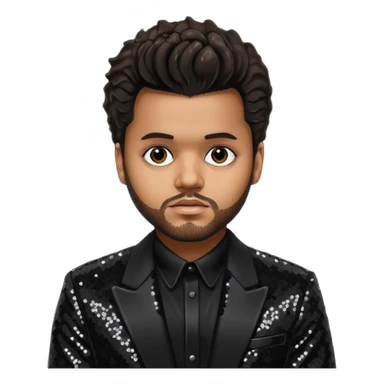 The Weeknd with Dark Brown Hair, Black Sequin Outfit sticker