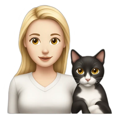 white girl and cat sticker