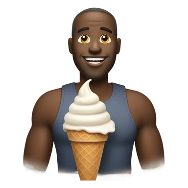 Fat black dude eating ice cream  sticker