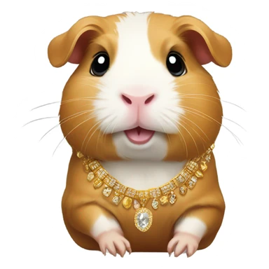 guinea pig with gold jewelry  sticker