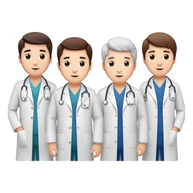 5 doctor staff all men make the differ in age make some space between em sticker