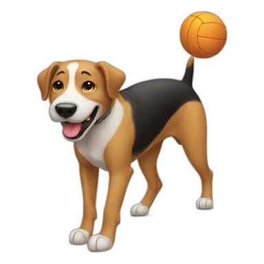 dog-spiking-volleyball sticker