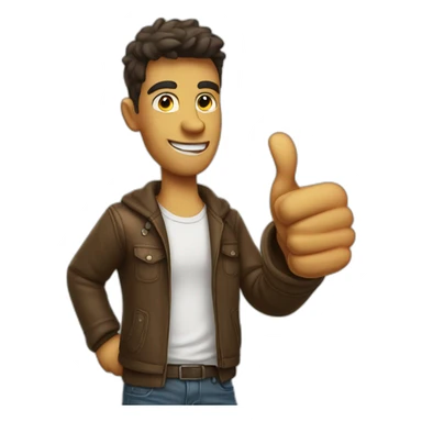 Cool guy with thumbs up sticker