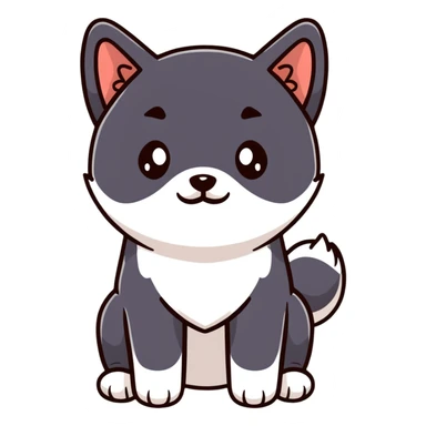 adorable black Shiba Inu puppy with big eyes sticker