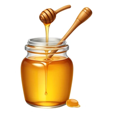 jar of golden honey with a dipper sticker