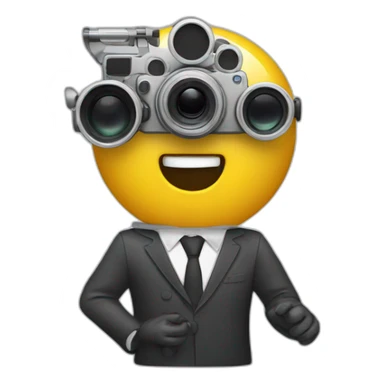 typical director with a movie camera sticker