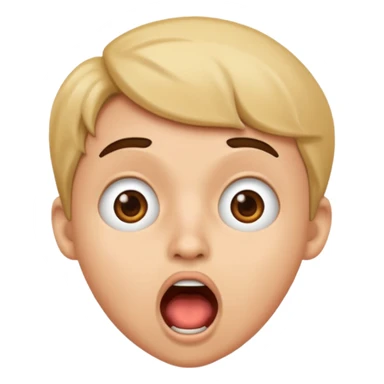 Fes-me un emoji amb una boca se sorpresa exageradament oberta. sticker