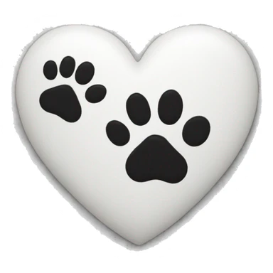 White heart with cat's paw sticker