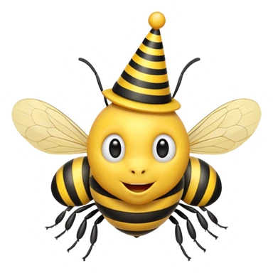 party hatted bee sticker