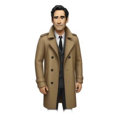 Ben Chaplin detective brown trench coat sticker