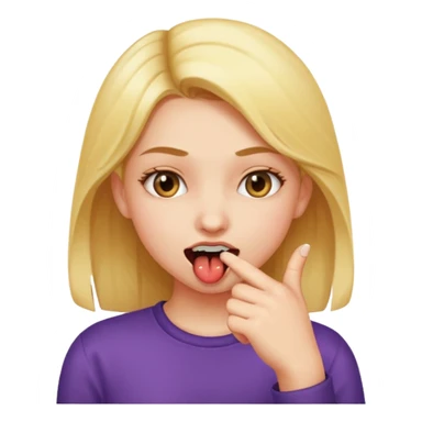 Chica mordiendose el dedo índice doblado sticker
