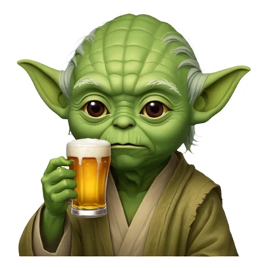 Maître yoda buvant une bière sticker