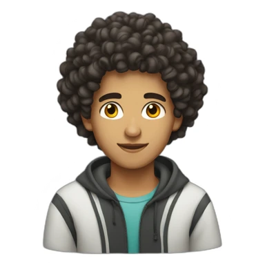 Young Moroccan guy with large curly hair sticker