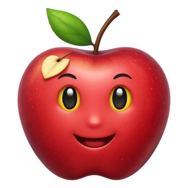 Emoji de manzanita de aiphon color negro  sticker