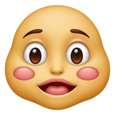 

I'd like an emoji with slightly squinty eyes, a mouth giving a tight kiss with little creases around the lips sticker