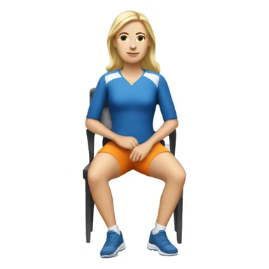 white woman in sport sitting down on a chair sticker