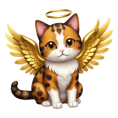 tortoiseshell cat angel sticker