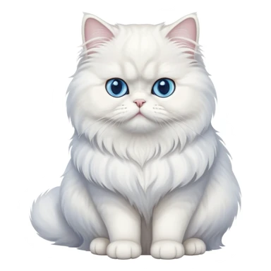 white Persian cat full body sitting with blue eyes sticker