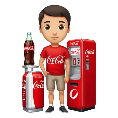 Coca Cola vending machine man sticker