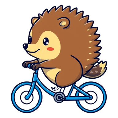 hedgehog riding a bicycle sticker
