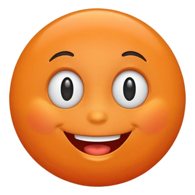 Orange happy with face sticker