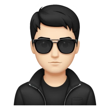 fair man with cool black hair with square dark shades sticker