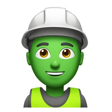 white man with construction helmet green as if ready to work sticker