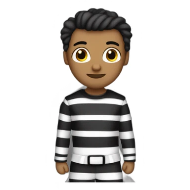 Prisionero blanco con banda negra en los ojos y vestido de rayas blancas y negras  sticker