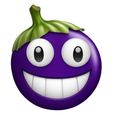 Happy face with eggplant sticker