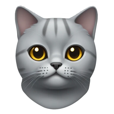 British shorthair cat face more gray sticker