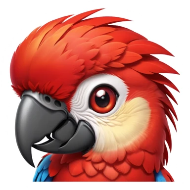 cinematic-cute-macaw-portrait-emoji,-head-tilted-playfully-and-inquisitively,-with-a-dazzling-red-plumage-and-round,-sparkling-eyes-filled-with-charm,-simplified-yet-irresistibly-adorable-features,-highly-detailed sticker