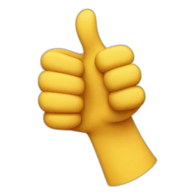 thumbs up but the tip bends sticker