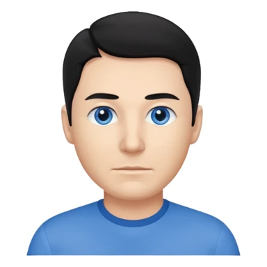 Anthony Field black hair, blue eyes, blue shirt sticker