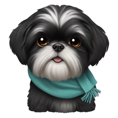 Black Shih Tzu with scarf sticker