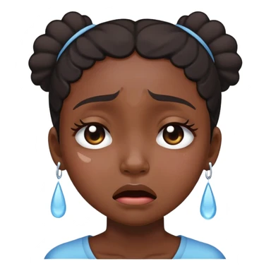 black girl crying (tears must look like this emoji : 😭) sticker