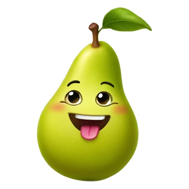 Cute happy pear with tongue sticker