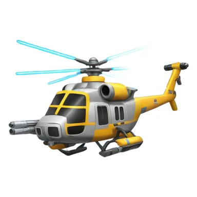 Helicopter with lightsabers sticker