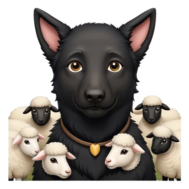 Black Shepherds with a flick of sheep sticker