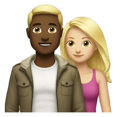 Blonde girl and white head guy outdoor together  sticker