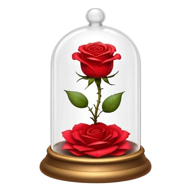The enchanted rose from Beauty and the beast in its glass bell  sticker