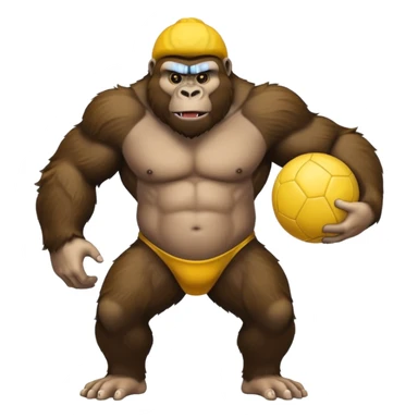 Gorilla with yellow kickball sticker