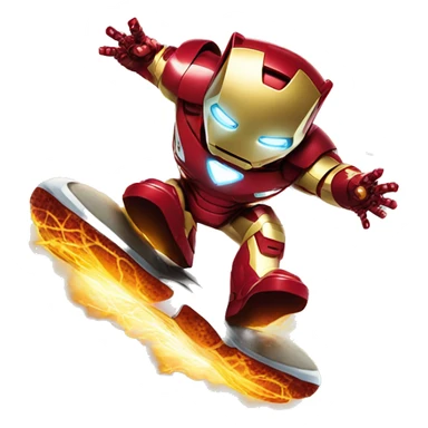 Iron man flying over a panda with Nike air mags sticker