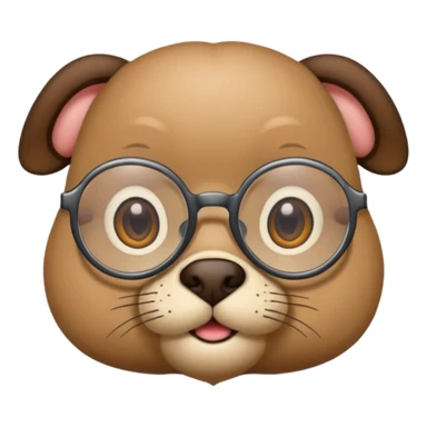yuvarlak gözlüklü hayvab sticker