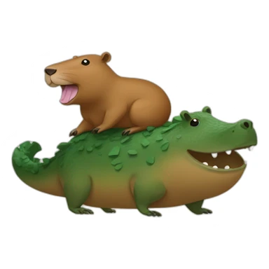 Capybara riding a cocodrile sticker