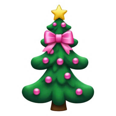 Christmas tree with pink bows on it sticker