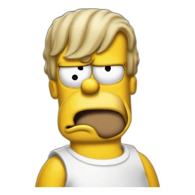 Homer Simpson with hair sticker