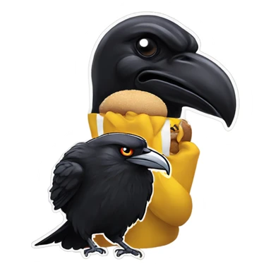 Steelers eating a raven sticker